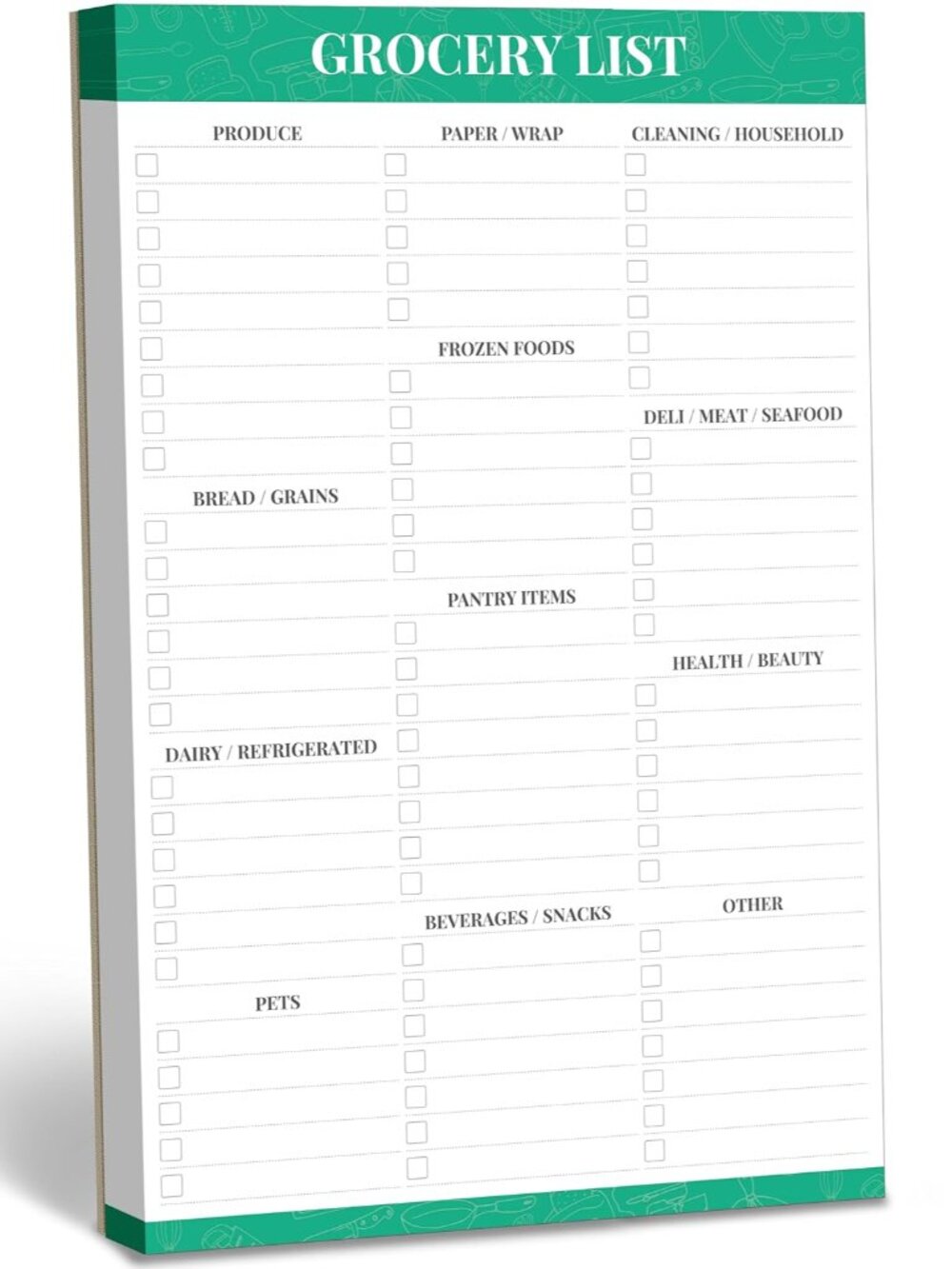 90 Sheets Grocery List Magnet Pad, Organized List for Quick and Easy Shopping, M